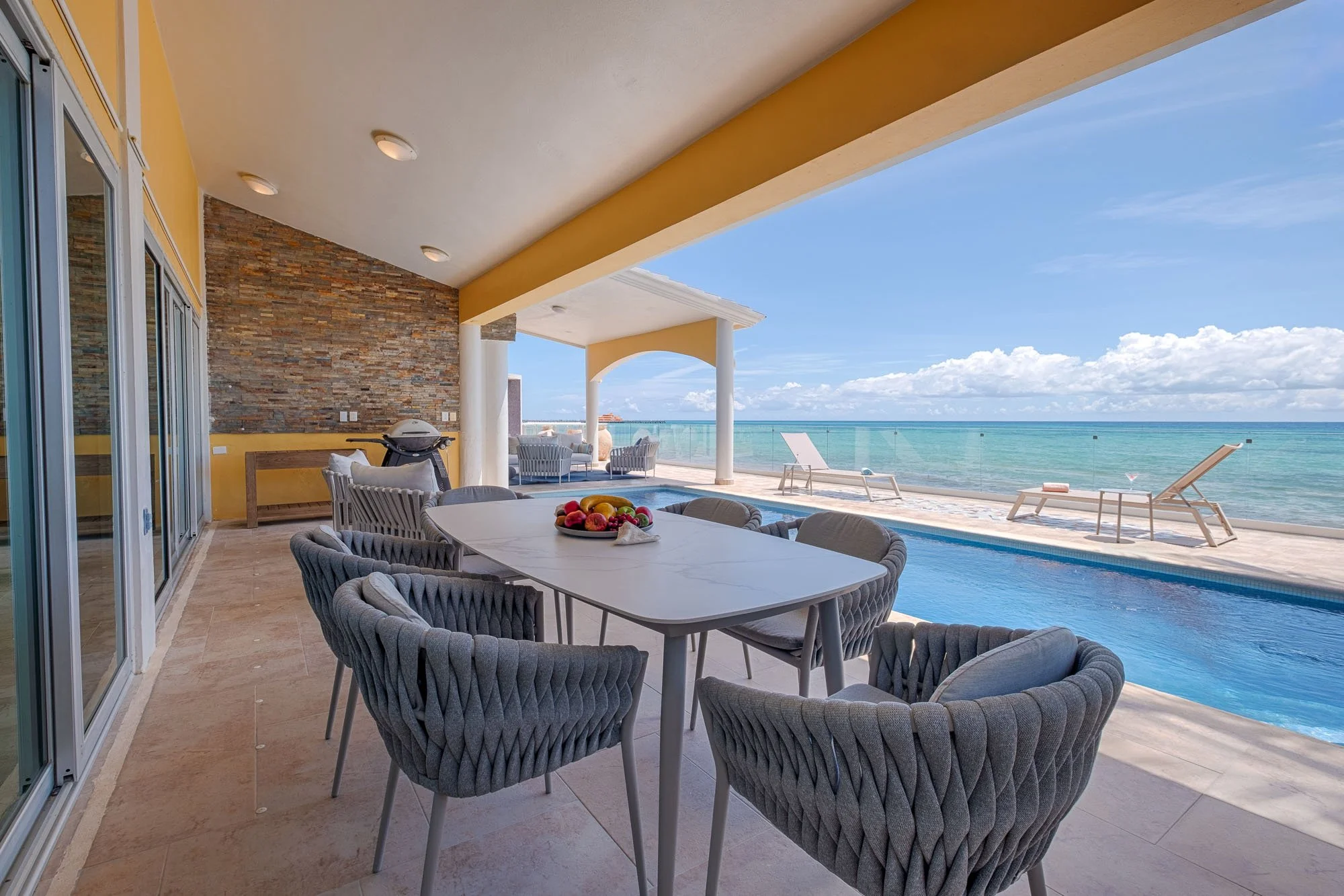 Beachfront pool at Casa Karma